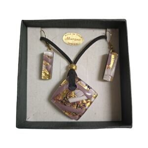 Italian Murano Glass Necklace and Earring Set Item #3026